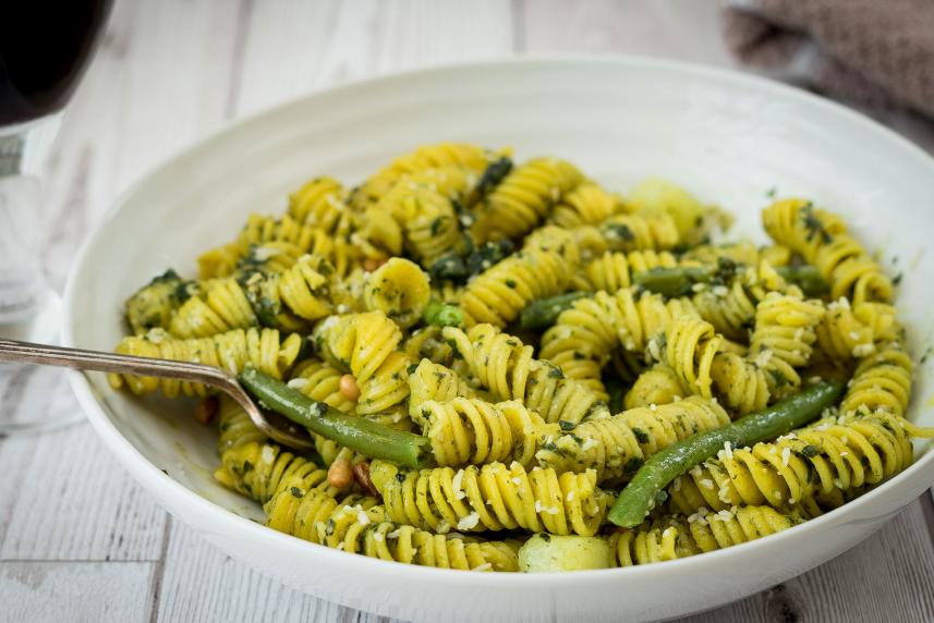 Photo: Chicken, Bean, and Blue Cheese Pasta Salad with Sun-Dried Tomato Vinaigrette